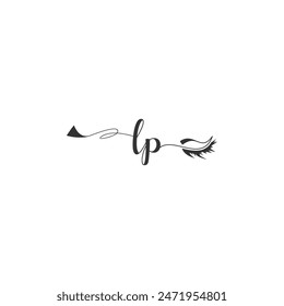 Initials LP calligraphy lettering beauty symbol