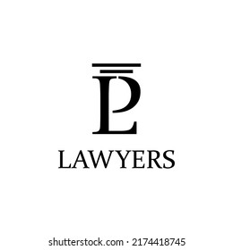 Initials LP, PL Lawyer logo vector