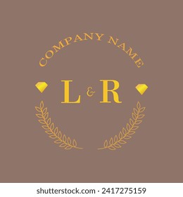 Initials LR letter monogram diamond gold company luxury