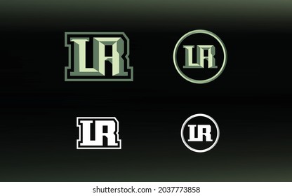 Initials LR logo with a bright color is suitable for E sports teams and others