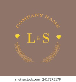 Initials LS letter monogram diamond gold company luxury