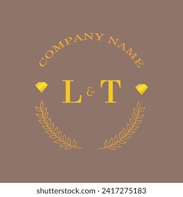 Initials LT letter monogram diamond gold company luxury