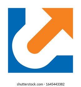 iniciales LU para diseño de logotipos, empresas financieras, empresas de tecnología