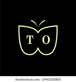 TO Initials Luxury Butterfly logo Vector illustration