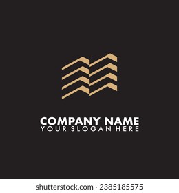initials M and Building logo vector?