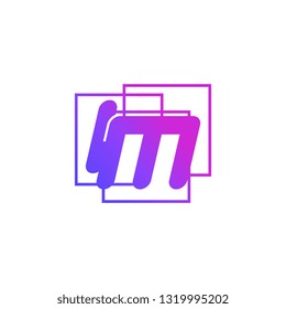 The initials I and M colored gradient combination of blue and pink. IM vector design logo