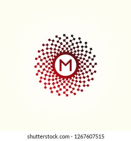 initials M , Connection icon templates , vector logo technology for business corporate , element illustration