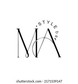 initials m and a with elegant and luxurious style logo and vector