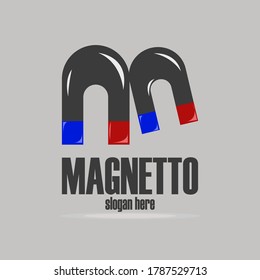 logotipo de las iniciales m, con forma magnética. Puede utilizarse para logotipos electrónicos y otros