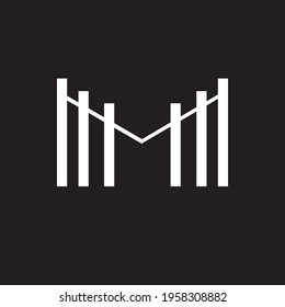 The initials M logo is suitable for both company and brand name initials