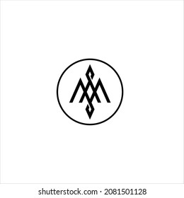 initials m logo vector template bird