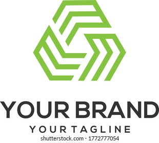 Initials M modern triangle for your business