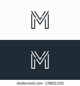 initials m monogram letters creative logo design