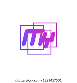 The initials M and Y colored gradient combination of blue and pink. MY vector design logo