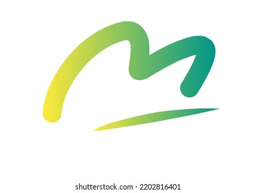 iniciales M con un color de gradiente amarillo-verde y un fondo blanco