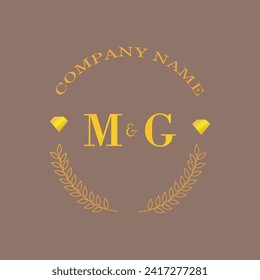 Initials MG letter monogram diamond gold company luxury