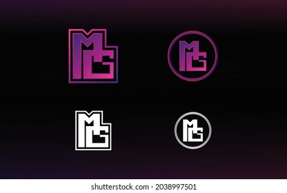 El logotipo de Initials MG con un color brillante es adecuado para equipos deportivos E y otros