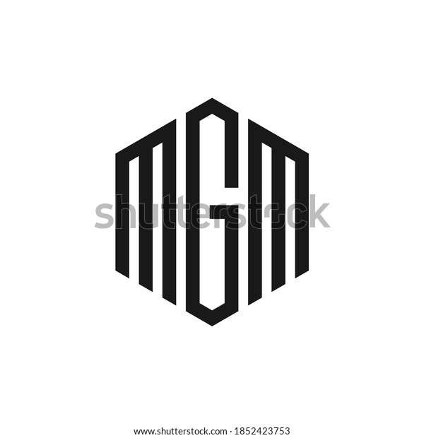 Initials MGM Logo design\
with hexagon 