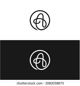 initials A minimalist line logo design concept for inspiration