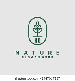 Vectores de diseño de logotipo de naturaleza minimalista