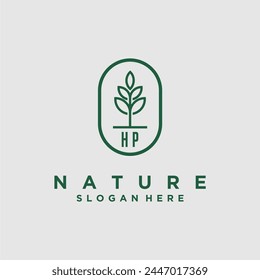 Initials minimalist nature logo design vectors