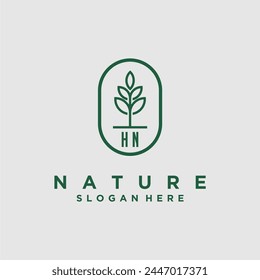 Initials minimalist nature logo design vectors