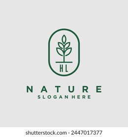 Initials minimalist nature logo design vectors