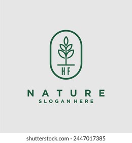 Initials minimalist nature logo design vectors