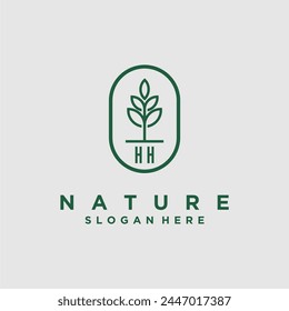 Initials minimalist nature logo design vectors