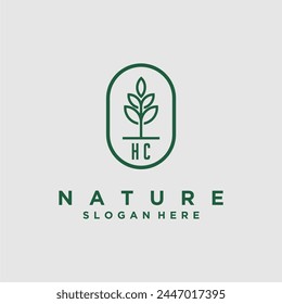 Initials minimalist nature logo design vectors