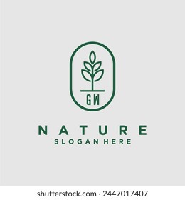 Vectores de diseño de logotipo de naturaleza minimalista