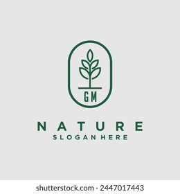 Initials minimalist nature logo design vectors