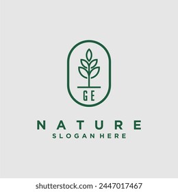 Initials minimalist nature logo design vectors
