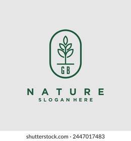 Vectores de diseño de logotipo de naturaleza minimalista