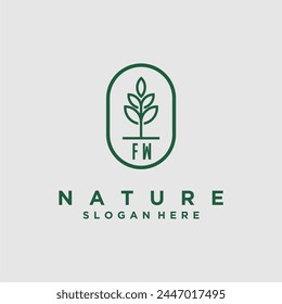 Initials minimalist nature logo design vectors