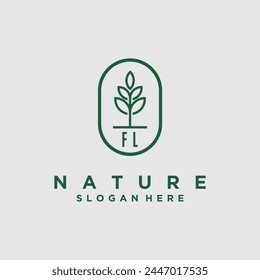 Initials minimalist nature logo design vectors