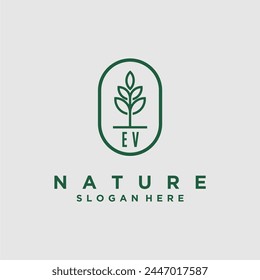 Vectores de diseño de logotipo de naturaleza minimalista