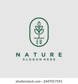 Vectores de diseño de logotipo de naturaleza minimalista