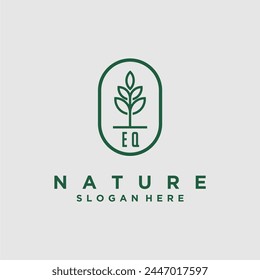 Vectores de diseño de logotipo de naturaleza minimalista