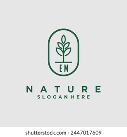 Vectores de diseño de logotipo de naturaleza minimalista