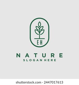 Initials minimalist nature logo design vectors
