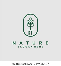 Vectores de diseño de logotipo de naturaleza minimalista
