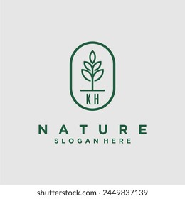Vectores de diseño de logotipo de naturaleza minimalista
