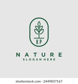 Initials minimalist nature logo design vectors
