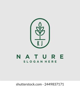 Initials minimalist nature logo design vectors
