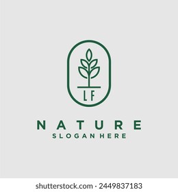 Vectores de diseño de logotipo de naturaleza minimalista
