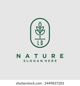 Initials minimalist nature logo design vectors

