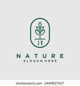 Vectores de diseño de logotipo de naturaleza minimalista
