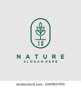 Initials minimalist nature logo design vectors