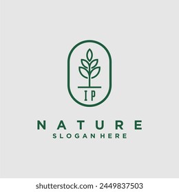 Initialen minimalistische Natur Logo Design Vektorgrafiken